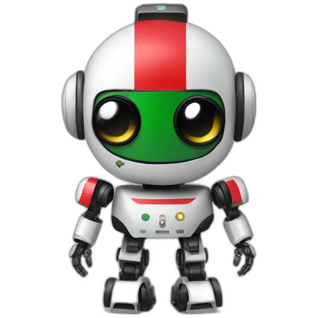 Robot in iraq flag colors emoji