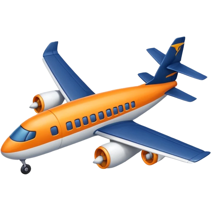 16x16px emoji representing 'FlyFlat miles' for Assembly trophies, trip-related design such as stylized airplane ticket, small airplane, or travel badge, using FlyFlat navy blue, orange, and white colors, evoking points or miles earned for peer recognition emoji