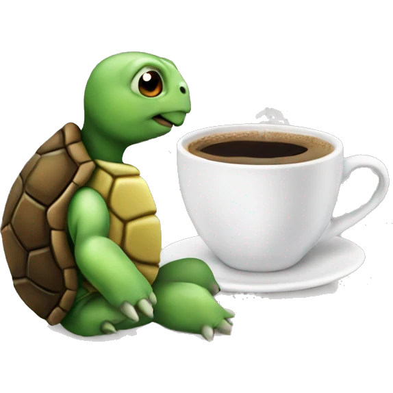 turtle drinking coffee emoji