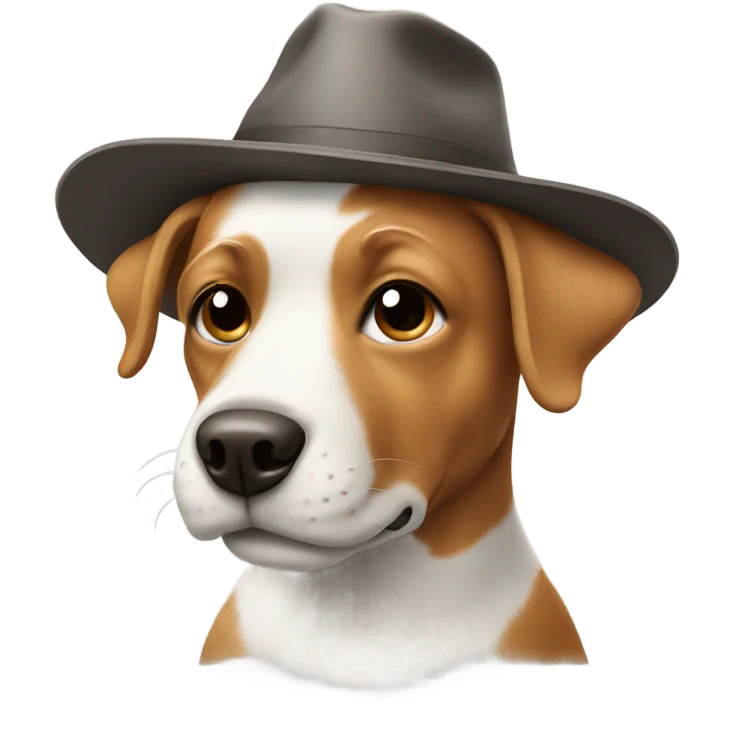 Dog wearing a hat emoji