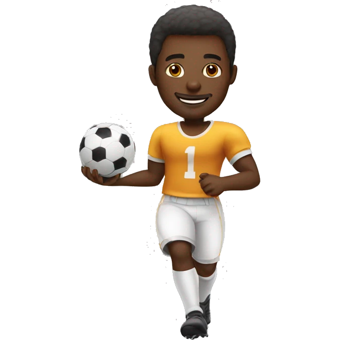 african man playing football emoji