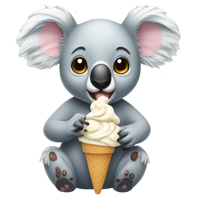 Koala eating ice cream emoji