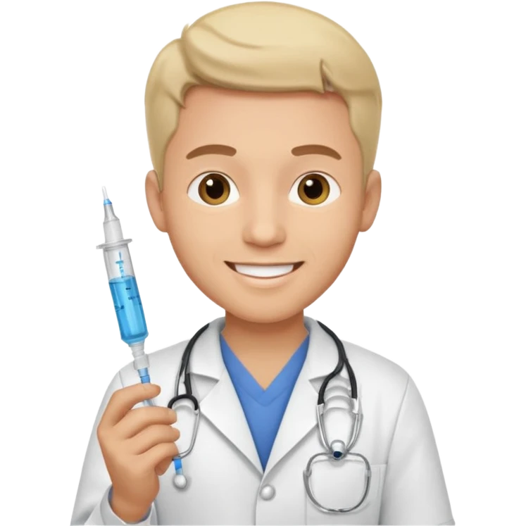 male nurse holding syringe emoji