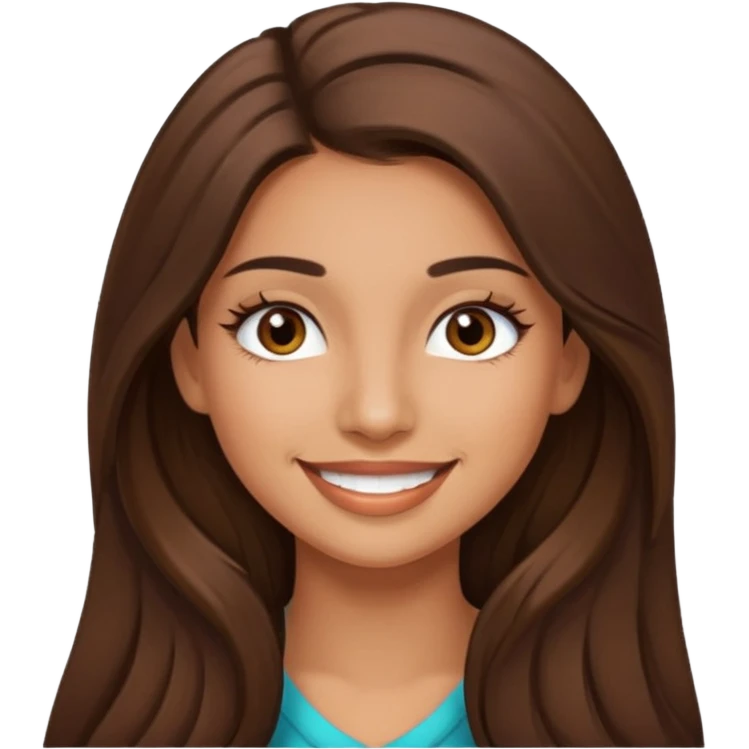 latina girl with long brown hair and lashes emoji