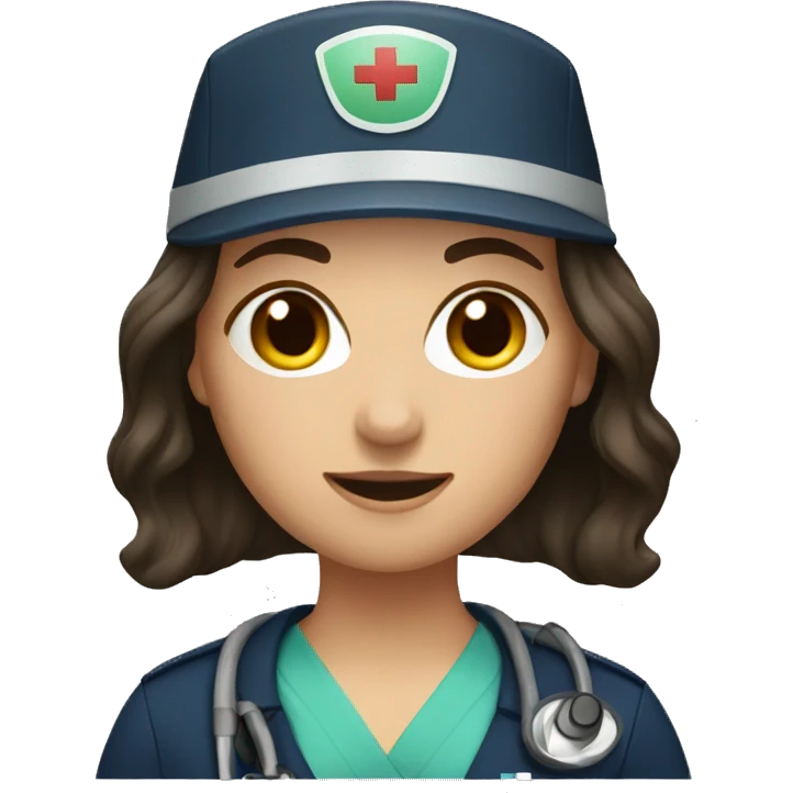 Paramedic brunette female vet emoji