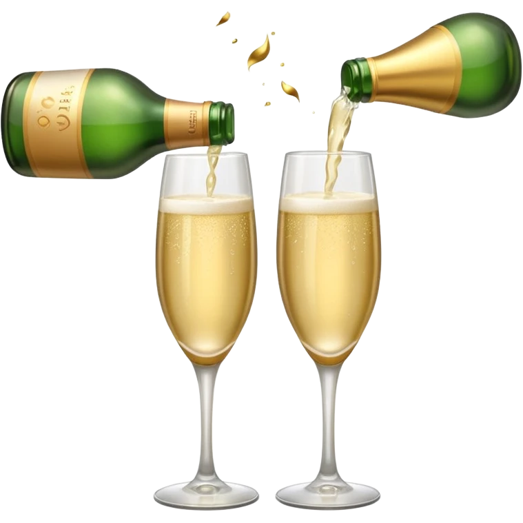 girl with Champagne bottle with party cap, only bottle. emoji