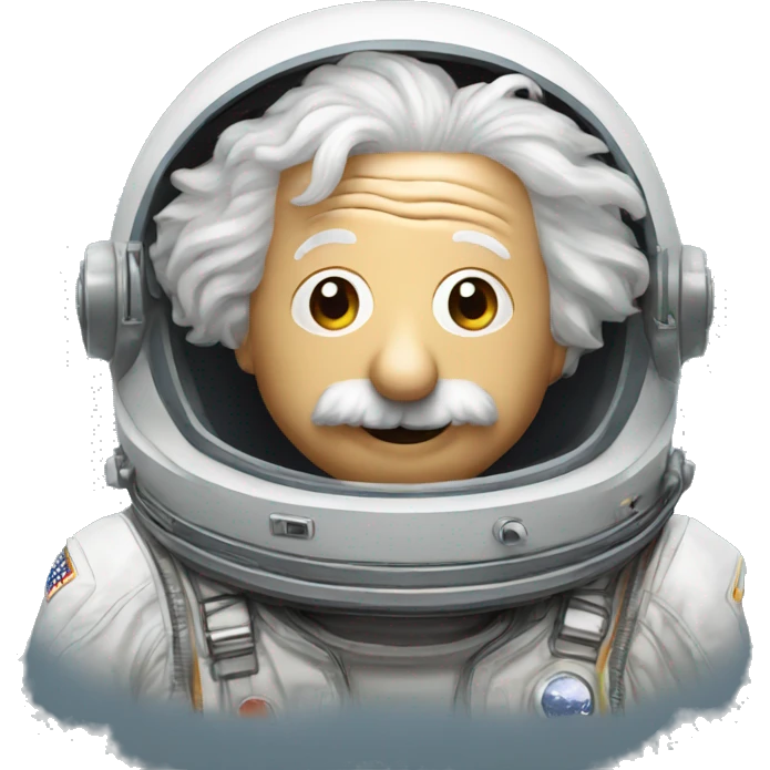 albert einstein with astronaut helmet emoji