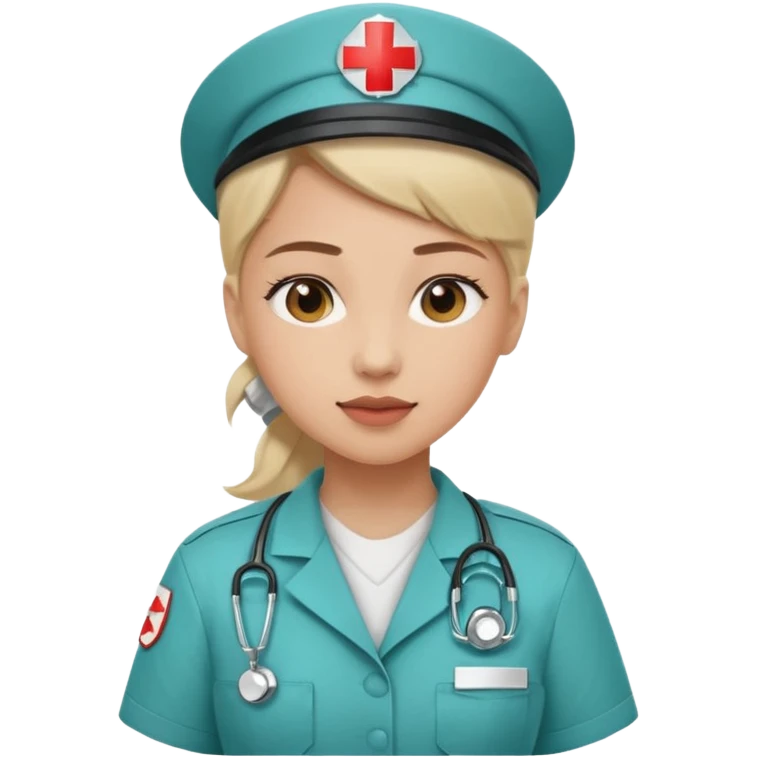 A young medic (woman) contributing to the local hospital emoji