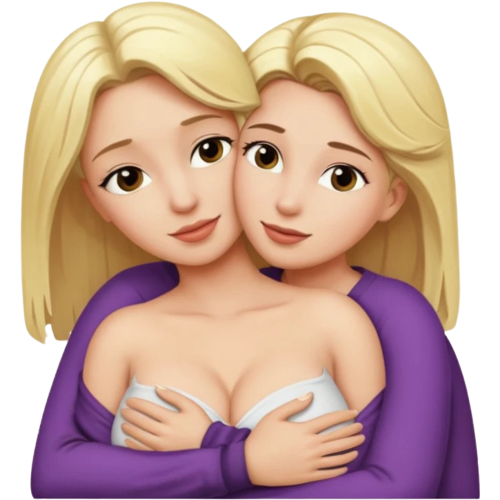 intimate moment between lovers. Big tits. Blond hair female emoji