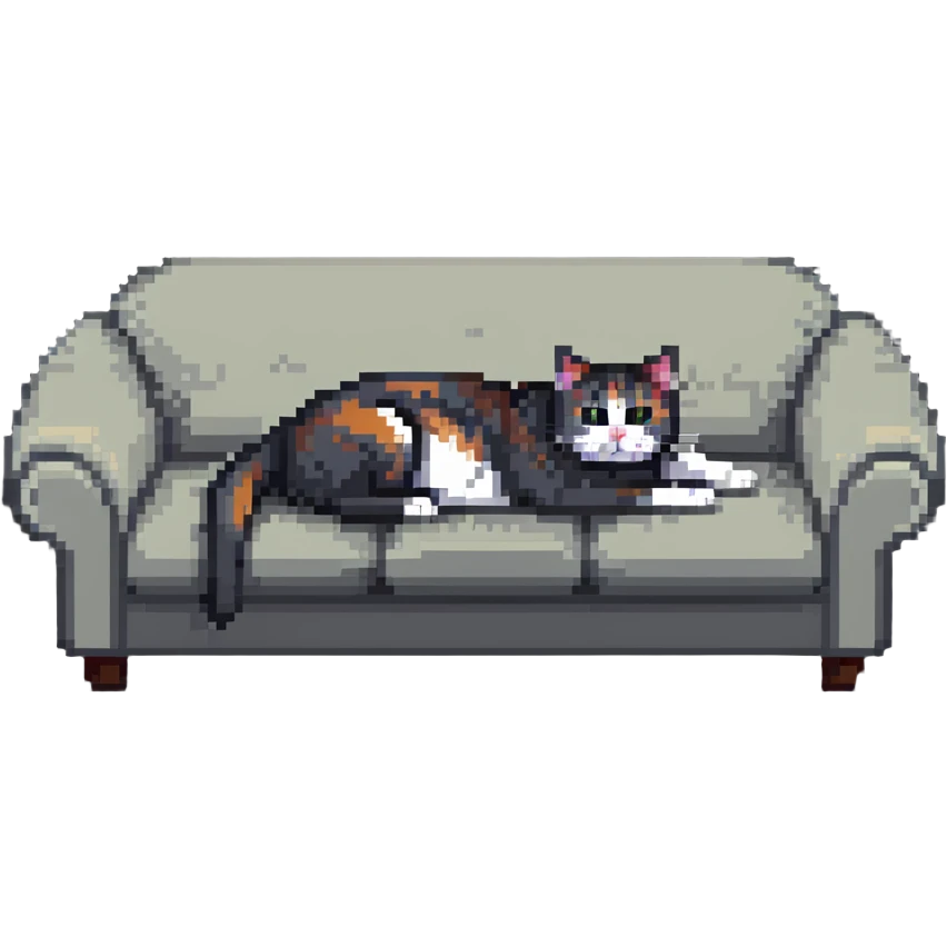 cat relaxing on a couch, weekend vibes emoji