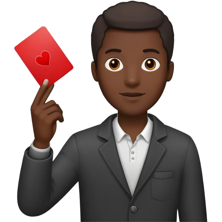 black man holding a card up in one hand emoji