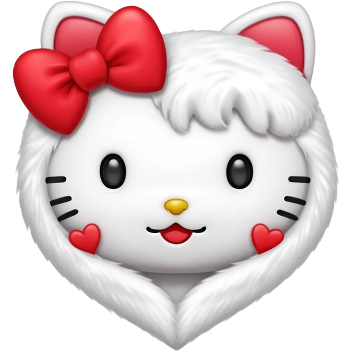 hello kitty heart`no mouth emoji