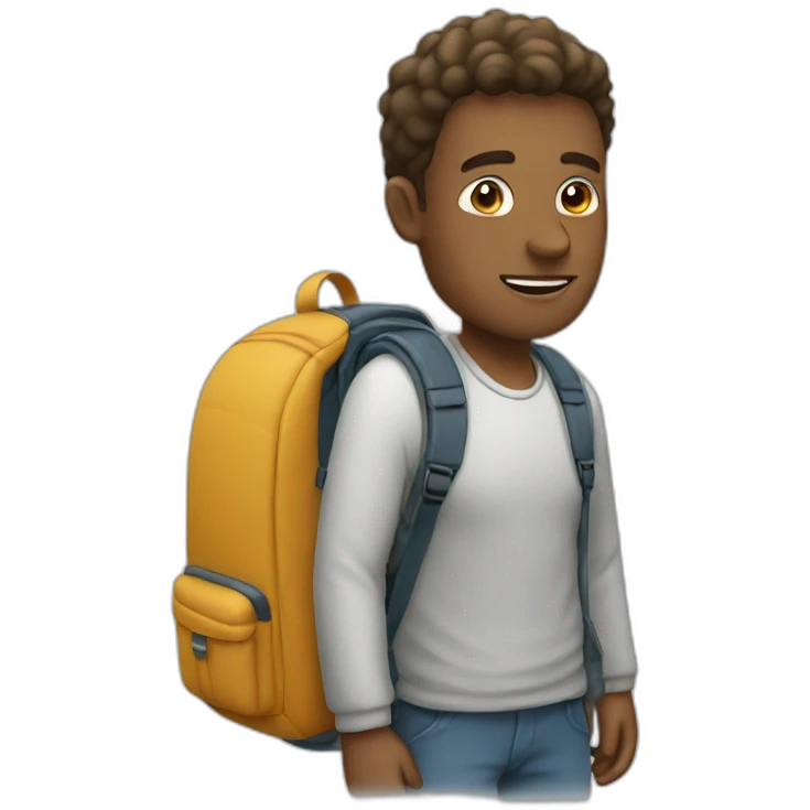 An emoji of a man with backpack emoji