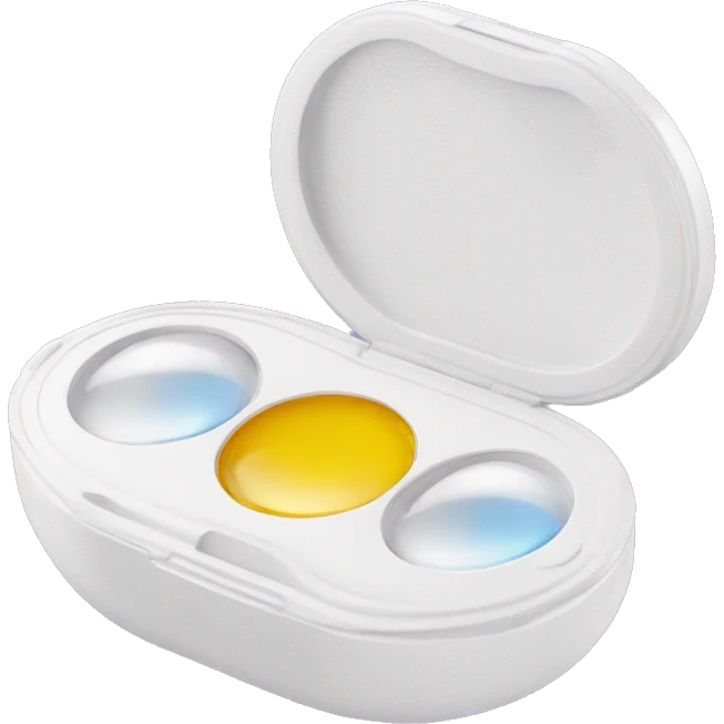 dual compartment prescription contact lens case emoji