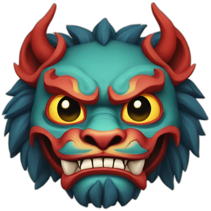 oni lion japanese mask emoji