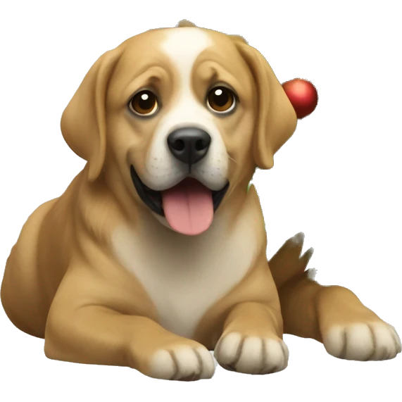 christmas tree with a dog  emoji