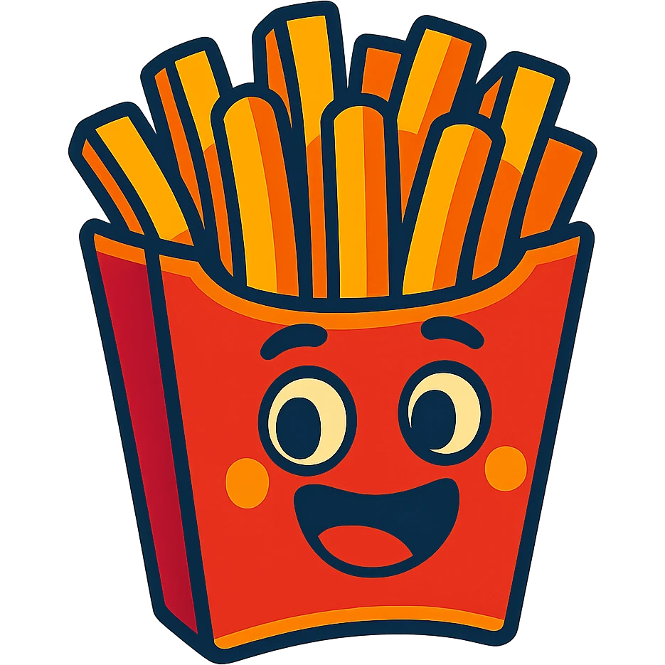 batatinha frita cartoon style vibrant colors emoji