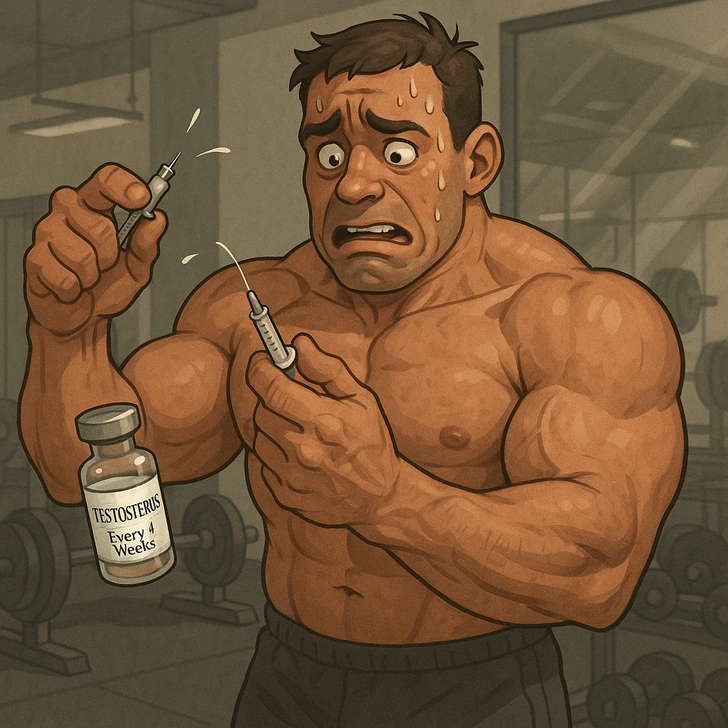  bodybuilder che si fa prendere dalla paura e fa cavolate, come una fiala ogni 2 settimane finisce che sopprimi comunque l'HPT ma senza alcun risultato visibile emoji