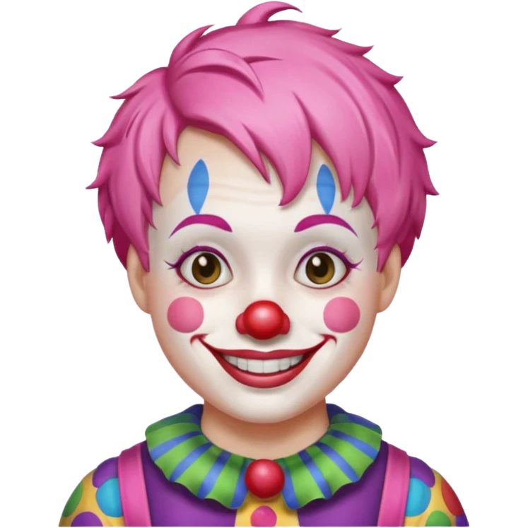  pink short hair clown emoji