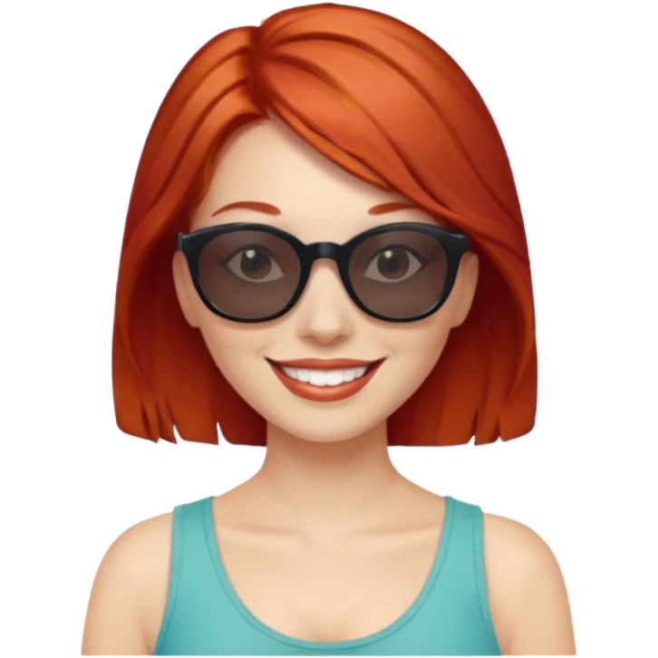 sunglasses red hair woman  emoji