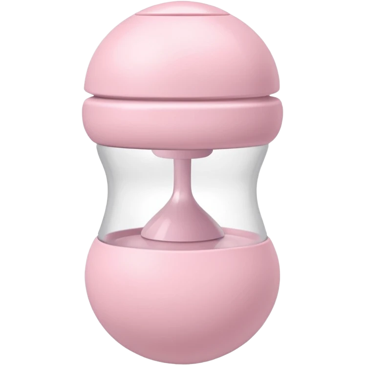 White and light pink baby shaker rattle toy with nothing on it emoji