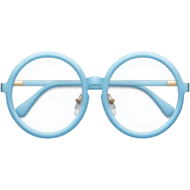 stylish round pastel blue eyeglasses emoji
