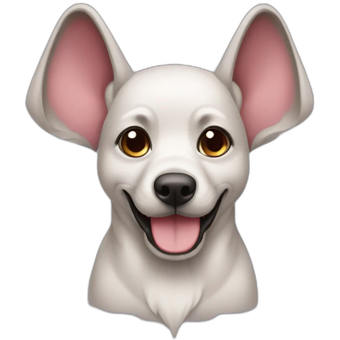 Perro con orejas de elefante emoji