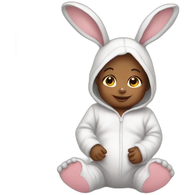 newborn in bunny costume emoji
