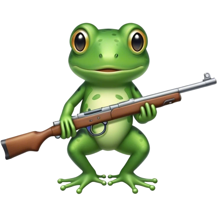 Ein Frosch mit einer waffe emoji
