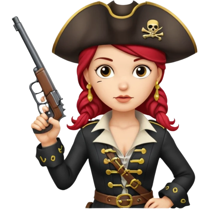 Lady Pirate With Gun, point to thr front. emoji