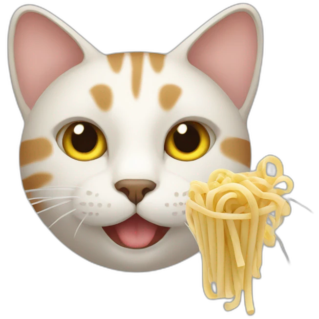 cat with noodle emoji