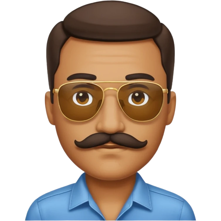 mustache police with sunglasses emoji