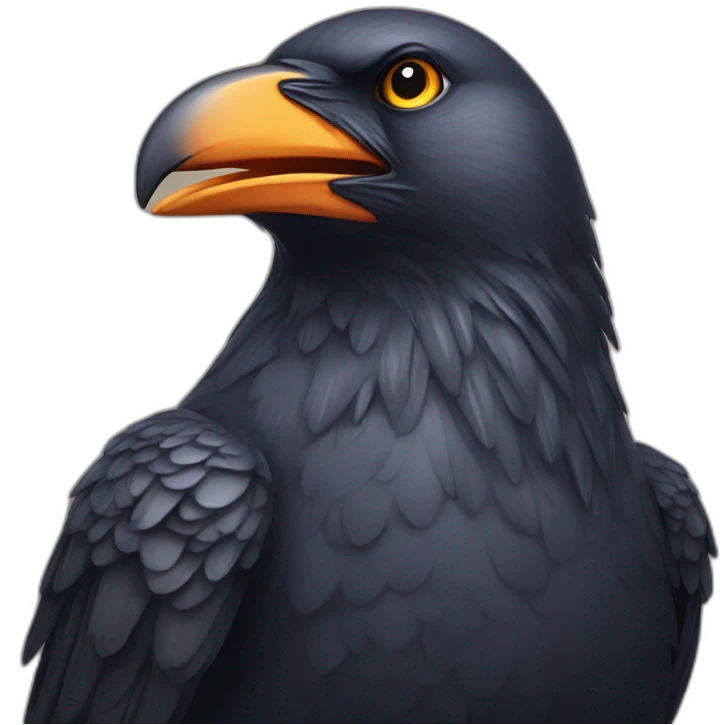 Big crow looking straight at you emoji