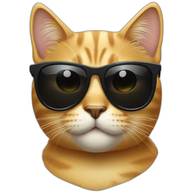 cat wearing cool black sunglasses emoji