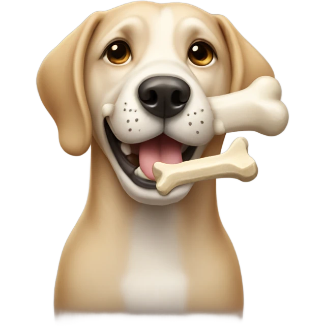 Dog with bone in his mouth  emoji