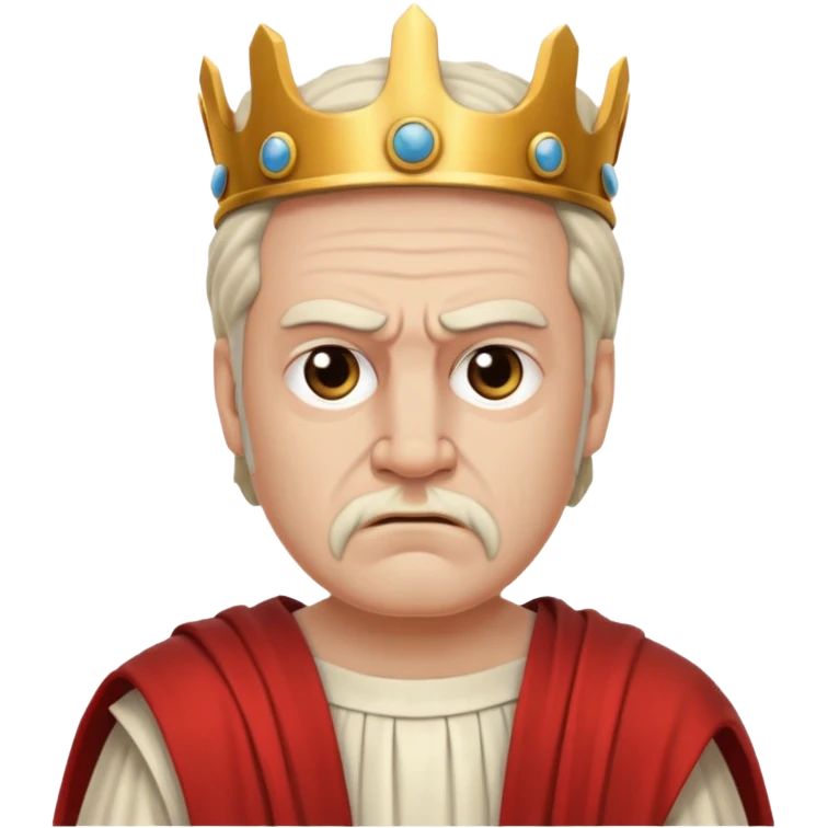 evil ancient greek king with toga ugly emoji