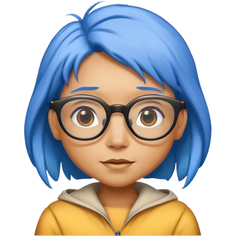 bee with blue hair and glassess emoji