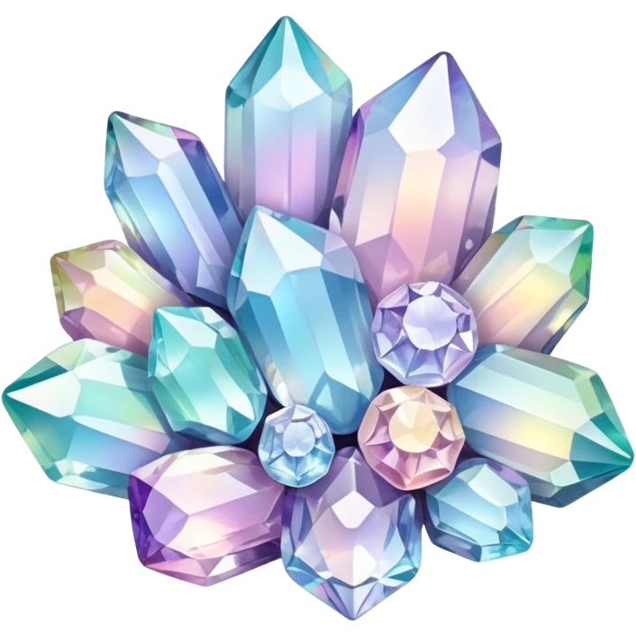 Sparkly glossy Pastel iridescent glass crystal cluster emoji