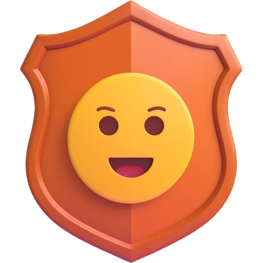 shield with '3X' prominently displayed, representing protection and boosted gameplay, modern emoji style, Rust-themed colors emoji