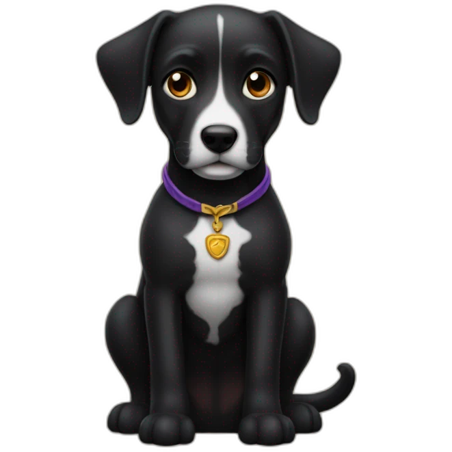 Perro negro con pelo como lord farquad  emoji