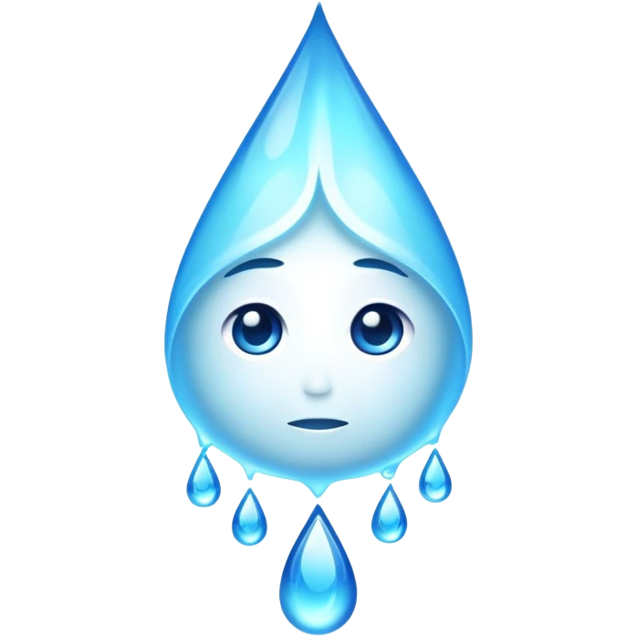A glowing soul essence with teardrops flowing down, emotional spiritual energy emoji