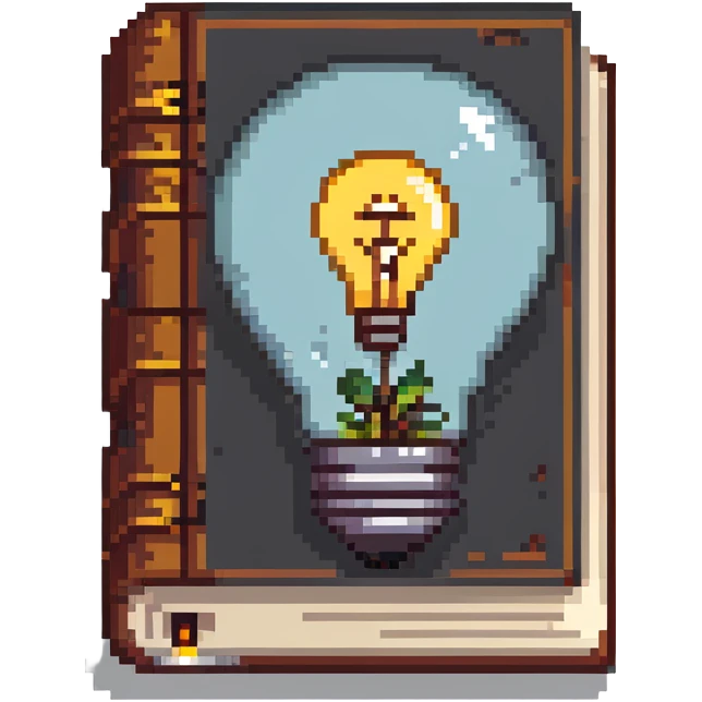 knowledge wiki icon with lightbulb and digital encyclopedia emoji