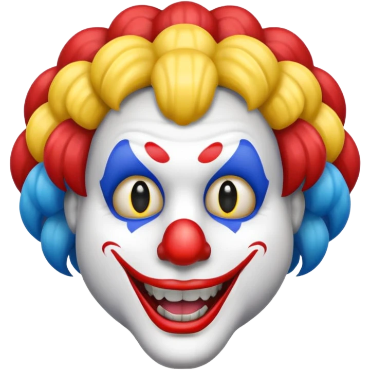 Snake wearing a clown wig emoji