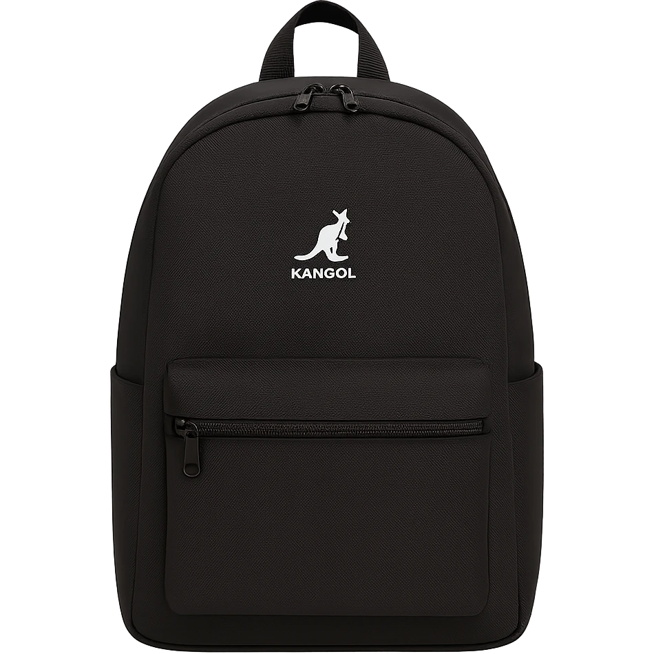 A Kangol backpack with small logo emoji