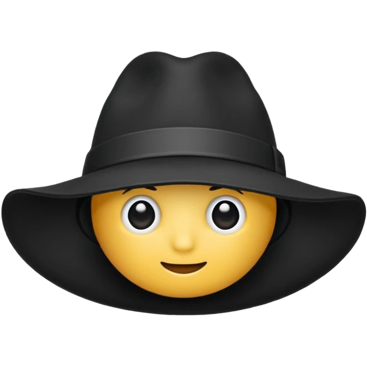 Siyah bir şapka emoji