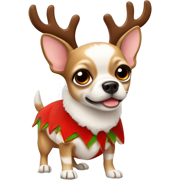   Chihuahua wearing a reindeer costume ￼ emoji