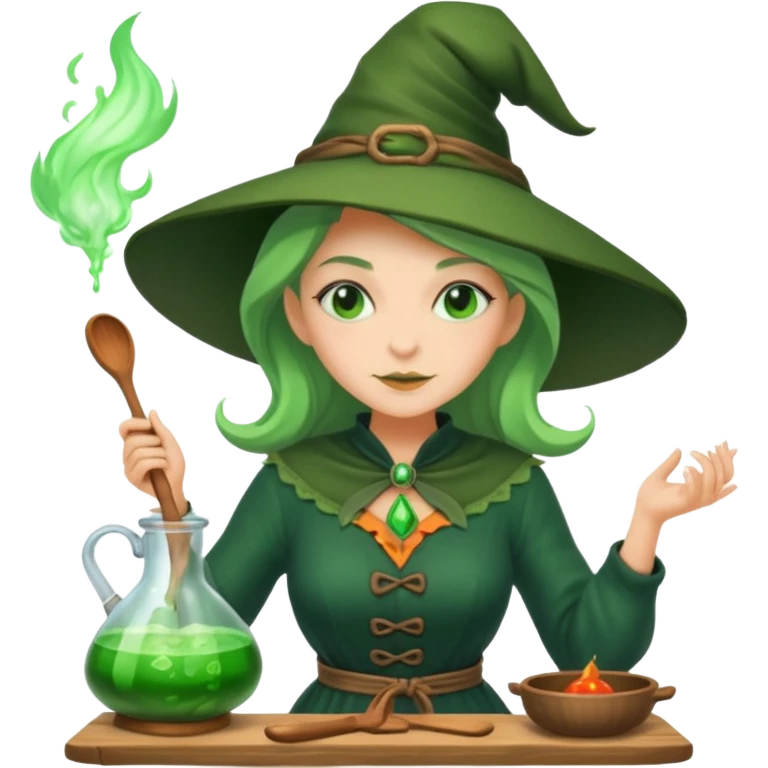 green witch cooking potion emoji