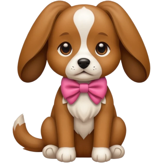 Dog wearing bow emoji