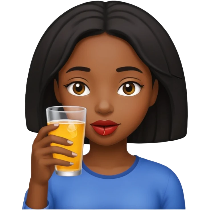 Black girl drinking emoji
