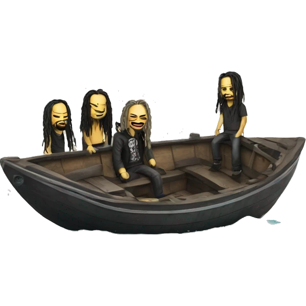 a boat painted to look like the band KoRN emoji